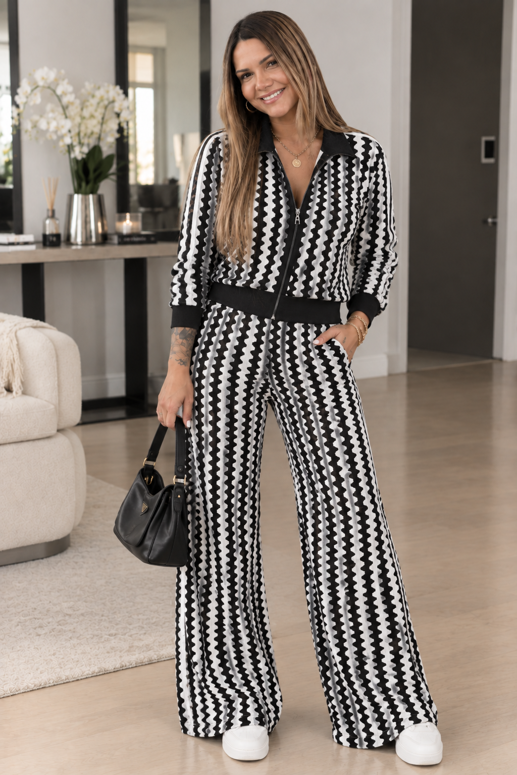 Zigzag Noir Luxe Set | Conjunto Blanco y Negro