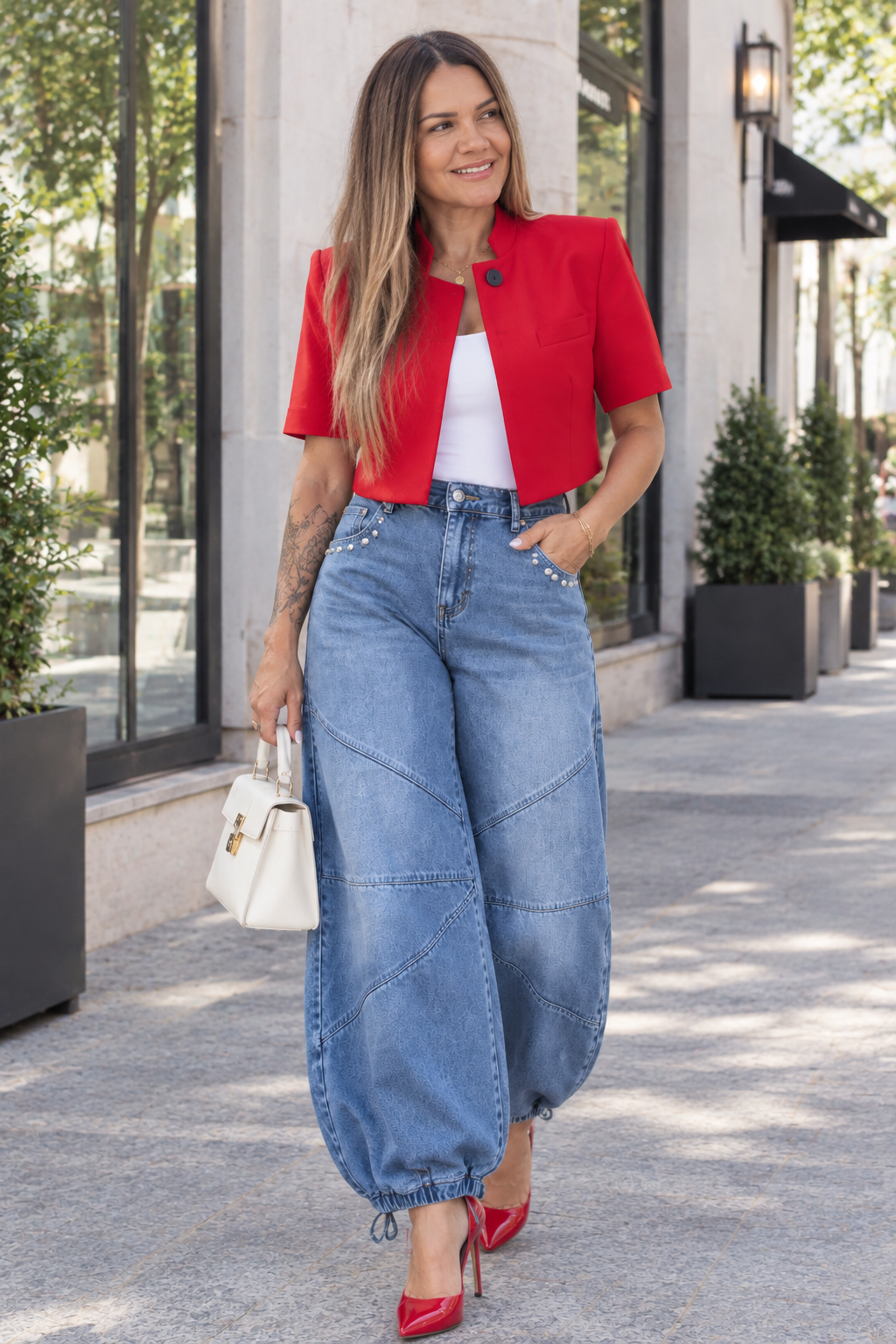 Crimson Cropped Jacket | Chaqueta Roja