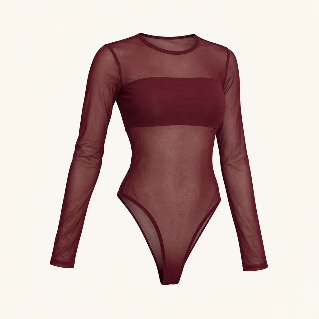 Body vino tinto, primera pose en formato cuadrado