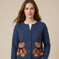 Teddy Friends – Suéter Cárdigan de Ositos para Mujer
