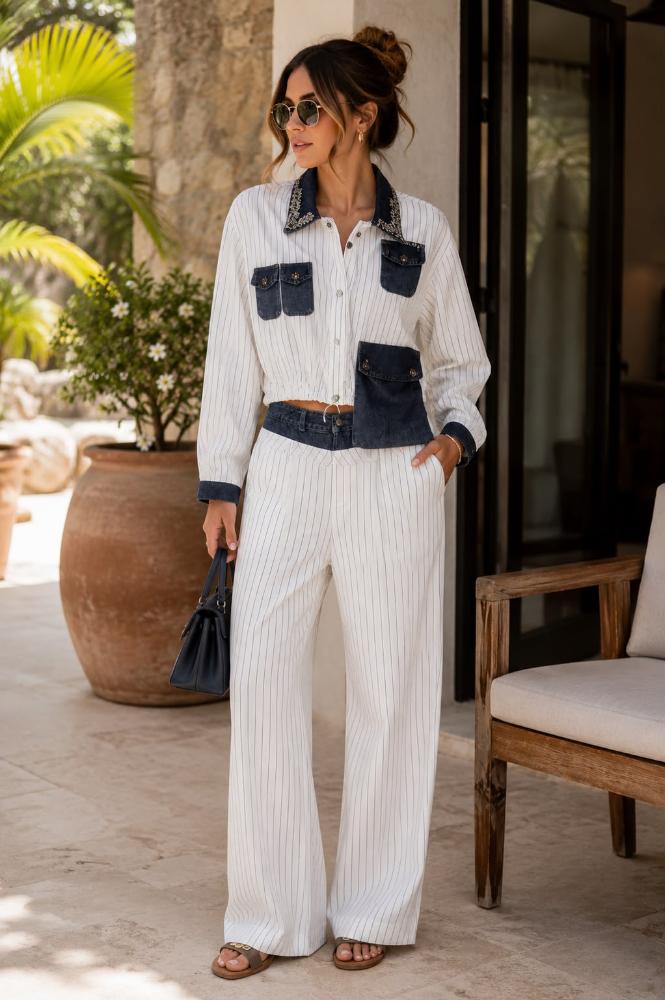 Seaside Pinstripe Set